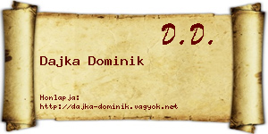 Dajka Dominik névjegykártya